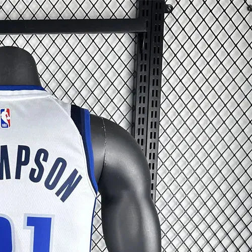 NBA Dallas Mavericks V-Neck White Jersey THOMPSON#31 1 S-XXL