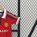 Retro Manchester United 9899 home jersey Kid Kits Size 16-28