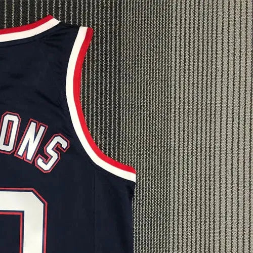 NBA Brooklyn Nets V-Neck Black 75th anniversary Jersey SIMMONS#10 S-XXL