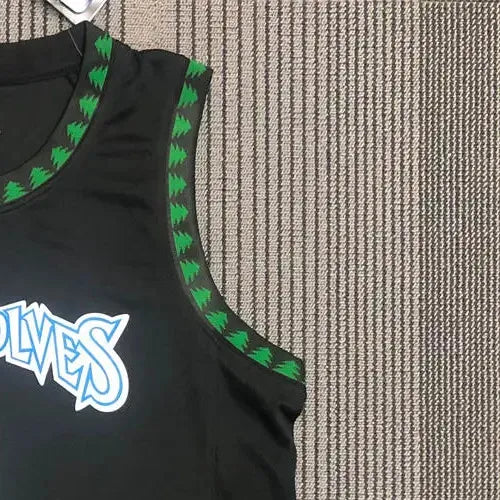 NBA Minnesota Timberwolves Round Neck Black Jersey EDWARDS#1 S-XXL