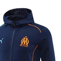 2024 Olympique Marseille Royal Blue Hoodie Jacket Kit Set Football Team Shirt Sports Fashion