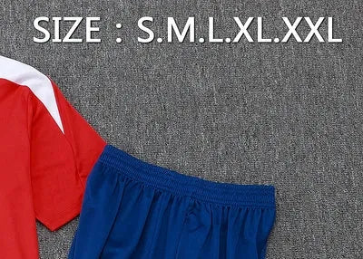 2425 Paris Red Training Set Shirt and Shorts