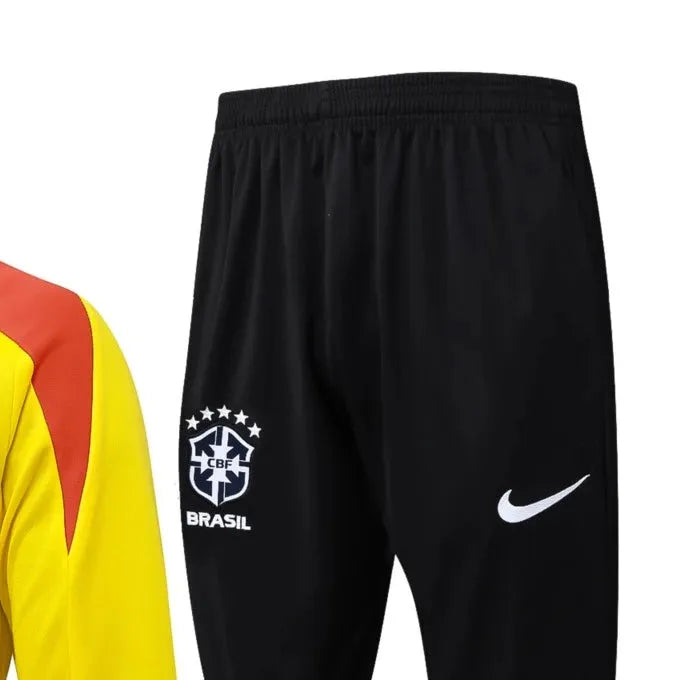 202526 Brazil Yellow Long-sleeved half-pull training kit Football team kit