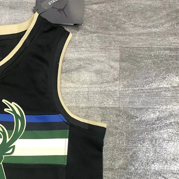 NBA Milwaukee Bucks V neck Black jersey ANTETOKOUNMPO#34 S-XXL