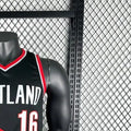 NBA Portland Trail Blazers 2023 V-Neck Black jersey YANG#16 S-XXL