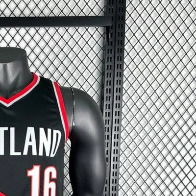 NBA Portland Trail Blazers 2023 V-Neck Black jersey YANG#16 S-XXL