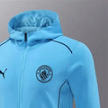 2024 Manchester City Sky Blue Hoodie Jacket Kit Set Football Team Shirt Sports Fashion