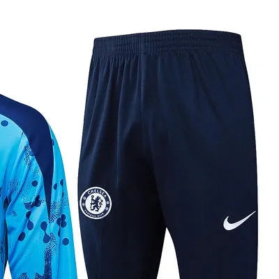 2425 Chelsea Take blue Long-sleeved half-pull training kit Football team kit