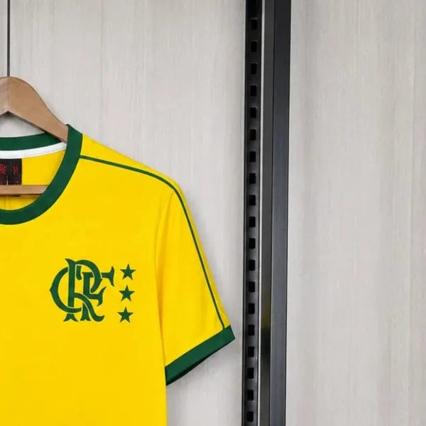 202627 Flamengo Zico Signature Yellow Jersey Fan version