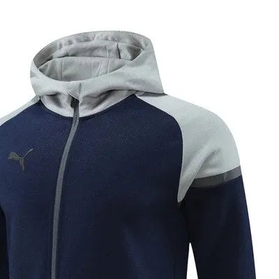 2024 Puma Royal Blue Hoodie Jacket Kit Set Football Team Shirt Sports Fashion
