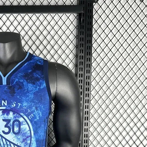 NBA Golden State Warriors V-Neck Honor edition Blue Jersey CURRY#30 S-XXL