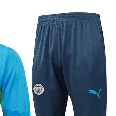 202526 Manchester City Blue Long-sleeved half-pull training kit Football team kit