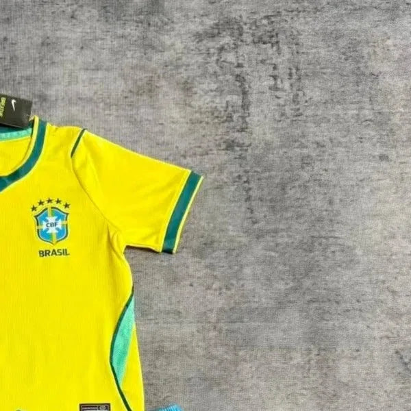 Brazil 2026 World Cup Home Kid Kits Size 16-28