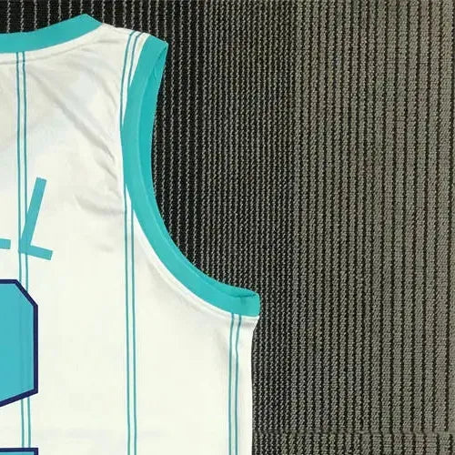 NBA Charlotte Hornets V-Neck White 75th Anniversary Jersey BALL#2 S-XXL