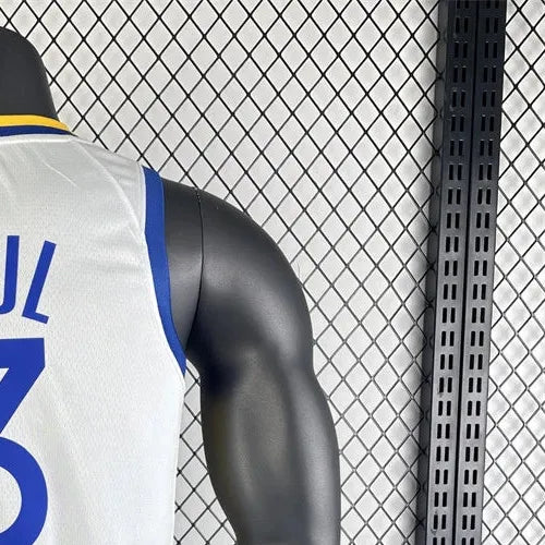 NBA Golden State Warriors 2023 V-Neck White Jersey PAUL#3 S-XXL
