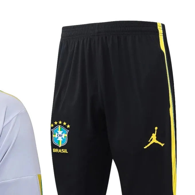 2026 Brazil White Long-sleeved half-pull training kit