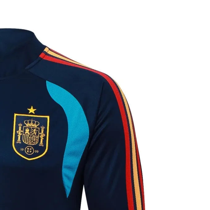 2026 Spain Royal blue Long-sleeved half-pull training kit