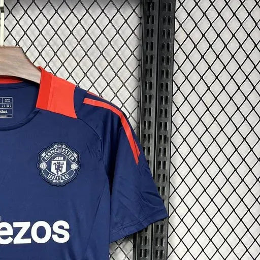202425 Manchester United Dark blue Pre-match training Jersey Fan Version
