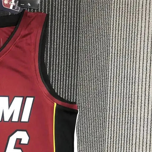 NBA Miami Hearts V-Neck Red 75th Anniversary Jersey JAMES#6 S-XXL