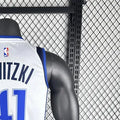 NBA Dallas Mavericks V-Neck White Jersey NOWIZTKI#41 1 S-XXL