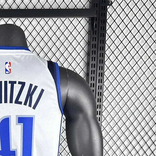 NBA Dallas Mavericks V-Neck White Jersey NOWIZTKI#41 1 S-XXL