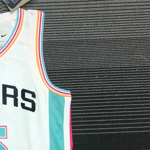 NBA San Antonio Spurs V-Neck White 75th Anniversary jersey MURRAY#5 S-XXL