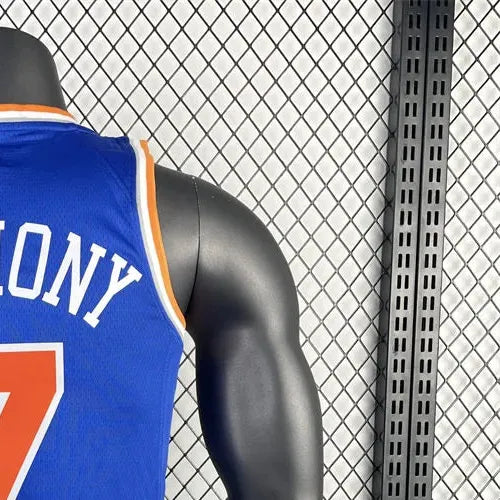 NBA New York Knicks Round Neck Blue jersey ANTHONY#7 S-XXL