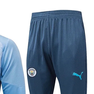 2425 Manchester City Light blue Long-sleeved half-pull training kit Football team kit