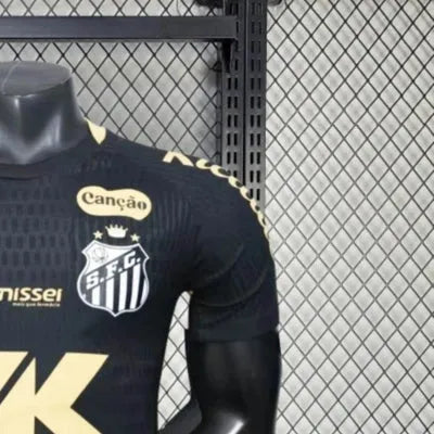 202425 Santos Black Jersey With Sponsors jersey Player Version