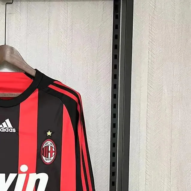 Retro AC Milan 0809 Long Sleeve Home jersey Fan Version