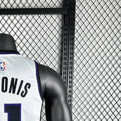 NBA Scaramento Kings 2024 V-Neck White jersey SABONIS#11 S-XXL