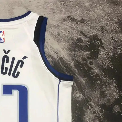 NBA Dallas Mavericks V-Neck White Jersey DONCIC#77 S-XXL