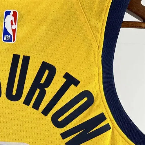 NBA Indiana Pacers 2024 JORDAN Edition V-Neck Yellow Jersey HALIBURTON#0 S-XXL