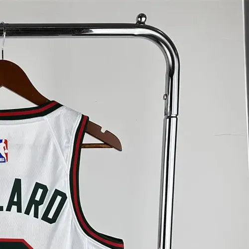 NBA Milwaukee Bucks 2018 Round Neck White jersey LILLARD#0 S-XXL