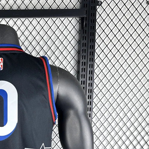 NBA Philadelphia 76ers 2021 V-Neck City Edition Black Jersey MAXEY#0 S-XXL