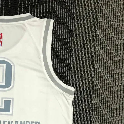 NBA Oklahoma City Thunder V-Neck White 75th Anniversary Jersey GILGEOUS-ALEXANDER#2 S-XXL