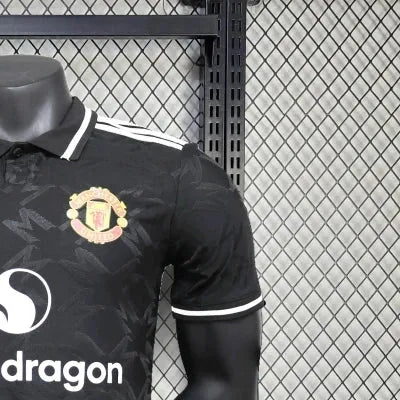 202526 Manchester United Co branded POLO Black jersey Player Version