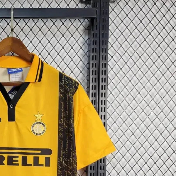 Retro Inter Milan 19697 Second Away Yellow jersey Fan Version