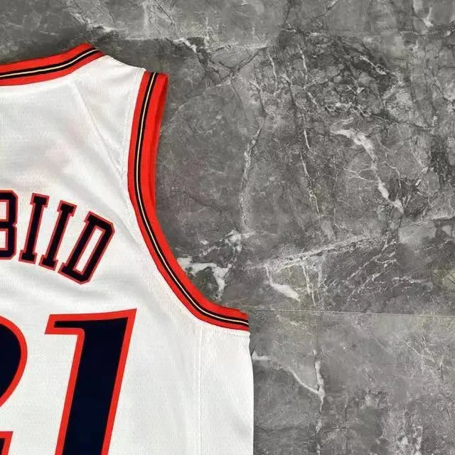 NBA Philadelphia 76ers 2026 Vintage Style White Jersey EMBIID#21