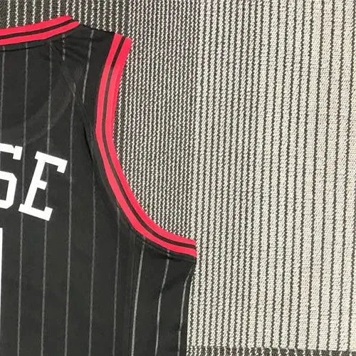 NBA Chicago Bulls Round Neck Black 75th AnniversaryJersey ROSE#1 S-XXL