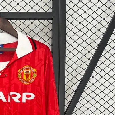 Retro Manchester United 199294 home Long Sleeves jersey Fan Version