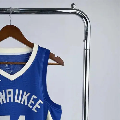 NBA Milwaukee Bucks V-Neck City Edition Blue jersey ANTETOKOUNMPO#34 S-XXL