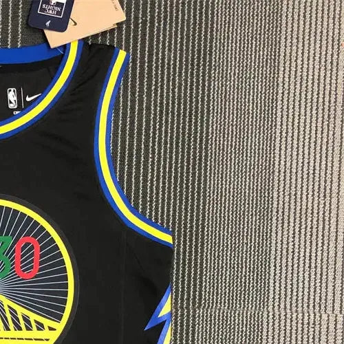 NBA Golden State Warriors V-Neck Mexico Edition 75th Anniversary Black Jersey CURRY#30 S-XXL
