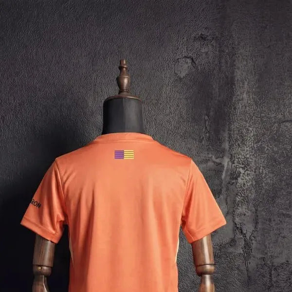 202526 Barcelona Goalkeeper Orange jersey kids Kits size 16-28
