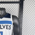 NBA Minnesota Timberwolves 2023 V-Neck White Jersey ANDERSON#1 S-XXL