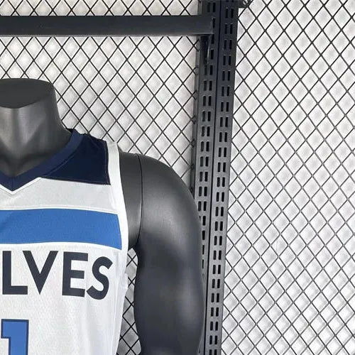 NBA Minnesota Timberwolves 2023 V-Neck White Jersey ANDERSON#1 S-XXL