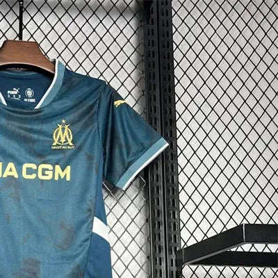 202425 Olympique Marseille Away jersey Kid Kits Size 16-28