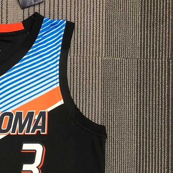 NBA Oklahoma City Thunder V-Neck Black Jersey PAUL#3 S-XXL