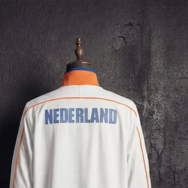 201011 Vintage Style Netherlands White Windbreaker Sport Unifom