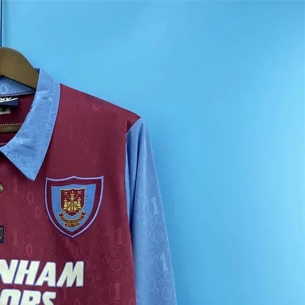 Retro West Ham United 9597 home long sleeve jersey Fan Version